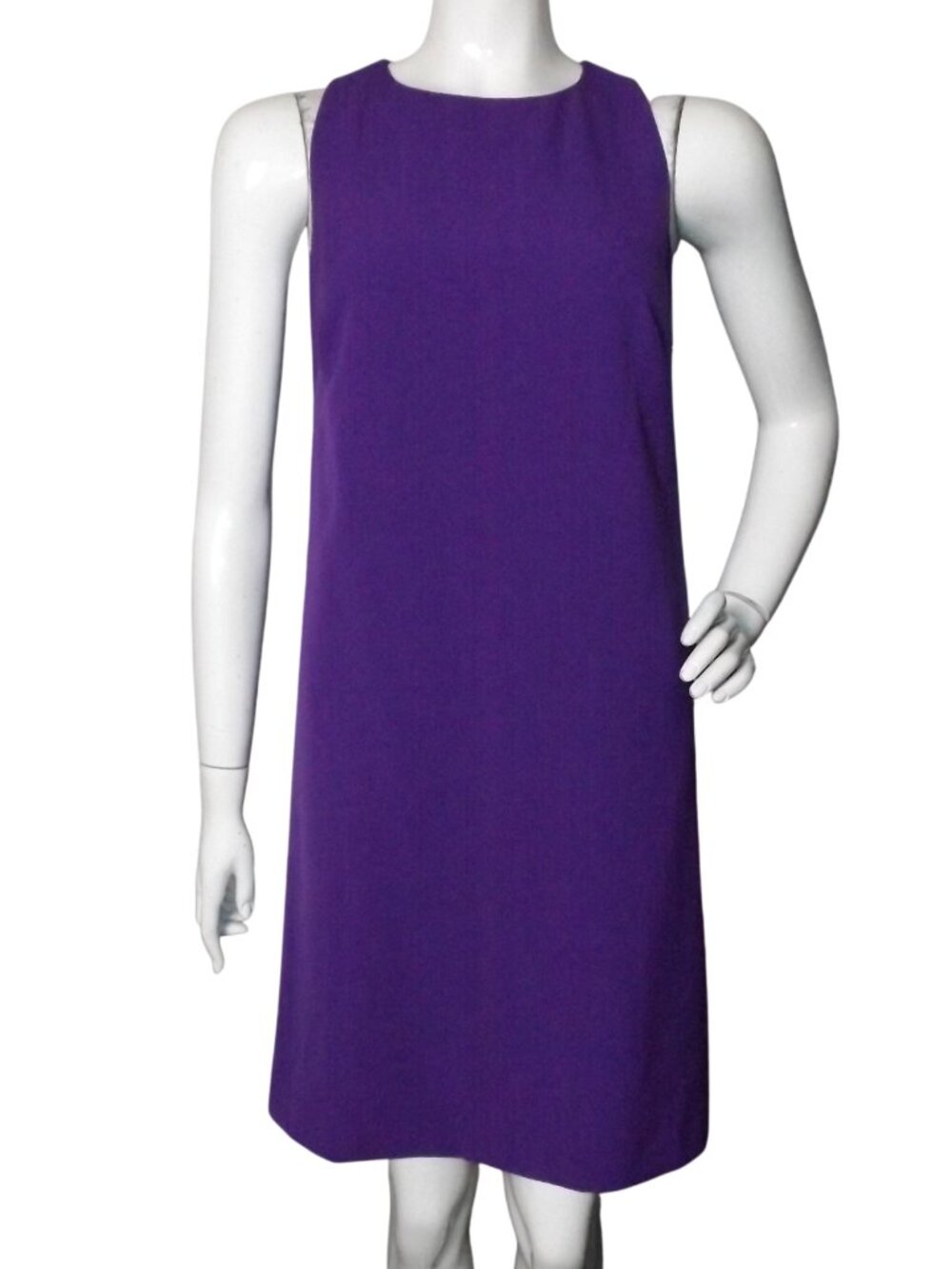 LAUREN RALPH LAUREN Dress, 4, Purple/Silvertone logo hardwear, Shift, Sleeveless